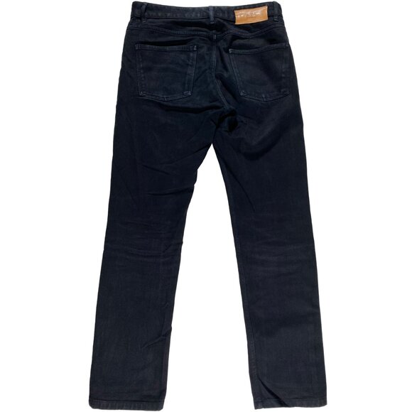AMI Paris Heavyweight Slim Fit Straight Leg Button-Fly Jeans black mens 33x31 - Picture 1 of 11